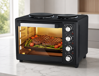 Four à Convection Compact Électrique 30L avec Rôtissoire et 2 Plaques de Cuisson pour Cuisine Professionnelle