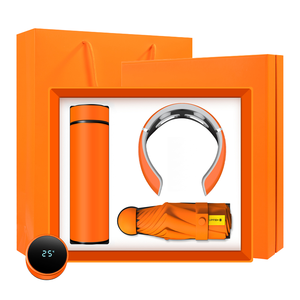 450ml Metall-Vakuumflasche + P3 Nackenmassagegerät + Individuell Gestalteter Weihnachtsdesign UV-Bedruckter Kapsel-Regenschirm Werbeartikel Hochzeitsgeschenk - Product Image 1