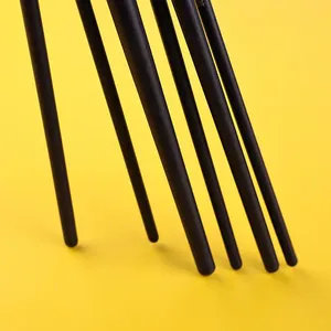 Lot de 6 pinceaux bicolores en nylon, forme <span class=keywords><strong>noisette</strong></span>, manche long en bois, pour aquarelle, gouache, huile, acrylique – Outil d'art et fournitures artistiques - Product Image 4