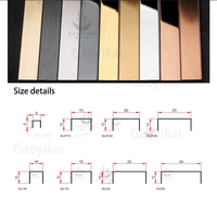 Profilé de carrelage en acier inoxydable 304 en forme de U, 2,4 m, finition miroir, finition brossée, profilé de carrelage décoratif pour hôtel, villa