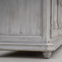 Armoire de rangement en bois recyclé de style français, vitrine en bois massif avec vitre pour la maison, le bureau et les projets de designers d'intérieur