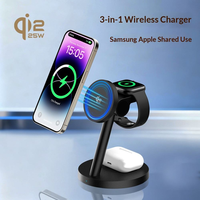 Support de Charge Magnétique en Gros pour Téléphone Portable, Station de Charge Rapide Type C 15W, Support de Chargeur Personnalisé 3-en-1 avec Logo pour iPhone 15