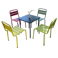 Ensemble de salle à manger d'extérieur commercial - Table et chaises de patio tout temps pour jardin, café et restaurant
