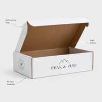 Caja de Envío de Cartón Corrugado con Cierre Automático Personalizada, Impresión de Logotipo, Sin Cinta Adhesiva, Embalaje para Comercio Electrónico para Pequeñas Empresas, MOQ 200