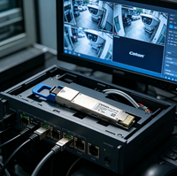 QDD-400G-DR4 400GBASE-DR4 QSFP-DD PAM4 1310nm 500m DOM MPO-12/APC SMF Modul Transceiver Serat Optik untuk Telekomunikasi 5G Garansi 3 Tahun