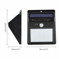 20 Lampes Solaires à LED avec Détecteur de Mouvement PIR, Éclairage Extérieur sans Fil Étanche, Alimenté par Énergie Solaire pour Jardin, Rue, Mur