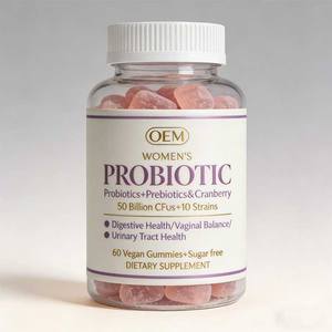 Wholesale Sugar-Free Vegan Probiotic <b>Vitamins</b> <b>Gummies</b> for Adults & Women-Immune Digestive Support Cranberry Flavor Private Label - Product Image 1