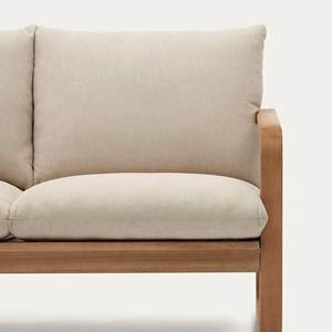 Divano da Esterno per Giardino e Patio a Due Posti in Legno Massello con Cuscino Naturale - <span class=keywords><strong>Nisa</strong></span> - Product Image 3