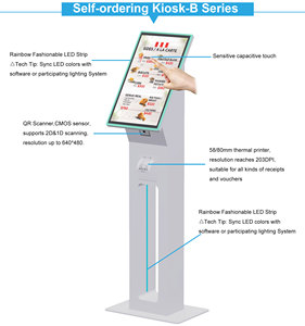 18.5 "21.5" Stand au sol Terminal libre-service Kiosque Check Out Totem Commande Kiosques de <span class=keywords><strong>paiement</strong></span> Utilisation au restaurant - Product Image 5