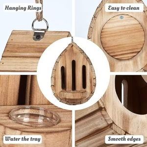 Huisdierenlandje Landelijke Huisjes Vogelhuis Buitendecoratie Tuin Houten Hangende Vogelhuisje Houten Bijenverblijf Houten Insectenverblijf - Product Image 6