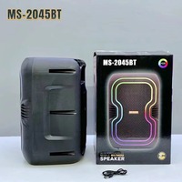Nouvelle enceinte portable sans fil MS-2045BT de 8 pouces pour le commerce extérieur, avec subwoofer extérieur 5.3, LED RGB et fonction karaoké