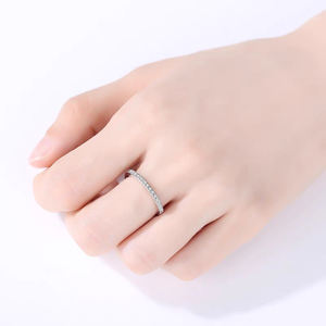 14k 18k rundgeschnittener Diamant Verlobungsring Bohrer Diamant Versprechen Lab Diamantenring - Product Image 5