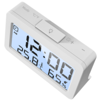 Multifunktion aler digitaler Wecker mit Datums wochen anzeige, weiße moderne elektronische Uhr für das Küchen büro zu Hause