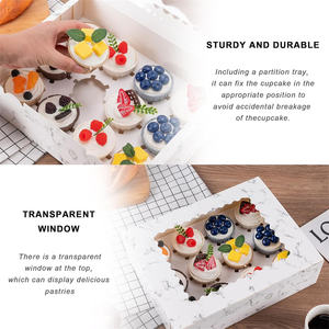 Fourniture de restaurant Séparateur en carton de carreaux personnalisé Boîte à gâteau de mariage <span class=keywords><strong>d</strong></span>'<span class=keywords><strong>anniversaire</strong></span> Fenêtre transparente Boîte <span class=keywords><strong>d</strong></span>'emballage à emporter pour gâteau - Product Image 3