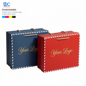 Boîte cadeau de Noël de luxe personnalisée pour chaussettes tissées, foulard en soie, boîte rigide pliable magnétique en carton, matériaux recyclés - Product Image 1