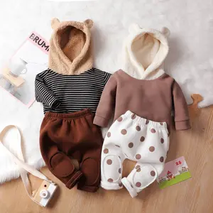 MIOZING Herbst Winter Umwelt freundliche haut freundliche Baby kleidung Warme Baby anzüge Kapuzen hose