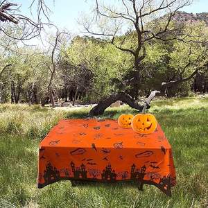 Décoration de fête nappe imperméable et résistante à l'huile jetable chauve-souris tête de <span class=keywords><strong>citrouille</strong></span> château décoration de table pour la fête d'halloween - Product Image 4