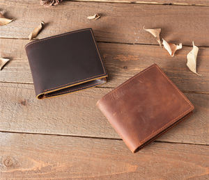 Ya468 Vintage America Design Bifold Men Wallet Cuero de vaca Coin Pocket Cash Wallet para Cowboy Man - Product Image 5