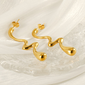 Zogxin Geometric Stud Earrings Gold Zinc Alloy Party Fashion Jewelry - Product Image 3