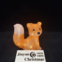 Figurine lumineuse LED 3D renard de Noël en acrylique, motif animal, étanche IP44, pour décoration extérieure de jardin, cour et maison de vacances