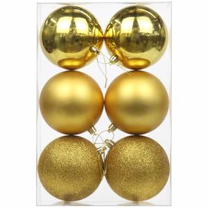 Decoración Navideña Ecológica, Bolas de Navidad Clásicas Brillantes de Plástico Plateado/Dorado/Rojo, Adornos para Árboles - Product Image 1
