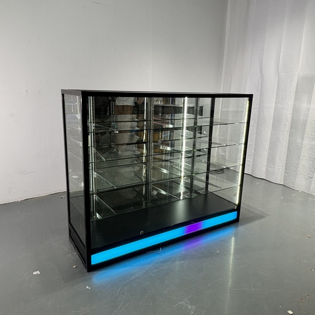 Custom Aluminum Glass Display Cabinet with LED Light for Smoke & Retail Store 4ft Floor Stand Showcase