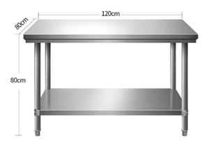Grande vente de liquidation, plan de travail de <span class=keywords><strong>cuisine</strong></span> commerciale en acier inoxydable, double couche, épaissi, sans roulettes - Product Image 4