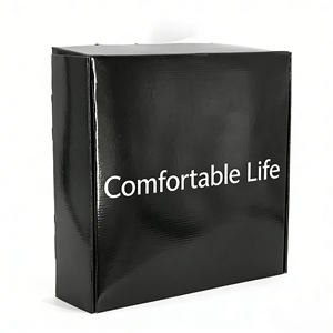 Cajas de Regalo Plegables de Cartón Corrugado Reciclable con Logotipo Personalizado, Aptas para Grabado, Embalaje de Envío de Fábrica <span class=keywords><strong>OEM</strong></span>, Cajas de Correo Negras - Product Image 3