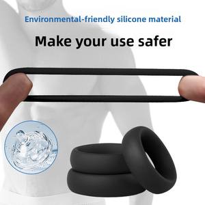 Sexbay fabrika toptan silikon Penis halkası seti yetişkin yapay Penis kilit halkası seks oyuncakları su geçirmez silikon horoz yüzükler erkekler için - Product Image 3