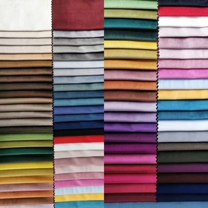Wholesale NO MOQ Factory Upholstery 100% Polyester Holland Velvet Sofa Fabric Home Textile High Upholstery Material Plain <strong>Spot</strong>