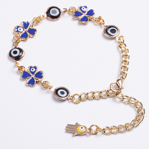 Pulsera de <span class=keywords><strong>la</strong></span> suerte con Ojo Azul malvado y <span class=keywords><strong>Hamsa</strong></span> para niña, venta al por mayor - Product Image 1