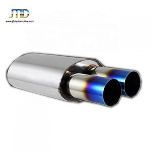 Doppi sbocchi universali 3.<span class=keywords><strong>5</strong></span> "doppi sbocchi blu punta bruciata <span class=keywords><strong>2</strong></span>.<span class=keywords><strong>5</strong></span>" ingresso marmitta di scarico inox con silenziatore - Product Image 2