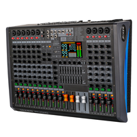 Console de mixage audio professionnelle 14 canaux amplifiée 2x350W avec 99 effets DSP, Bluetooth 5.0, OTG et RGB pour scène, DJ, karaoké et diffusion en direct
