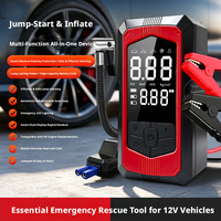 Démarreur de secours pour voiture avec compresseur d'air embarqué, gonfleur de pneus 12V tout-en-un, booster de batterie 1000A 6000mAh, entrée Type-C