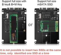 Adaptador MSATA a SATA, Tarjeta Adaptadora de SSD M.2 SATA a SATA, Convertidor MSATA M.2 NGFF a USB para MSATA+M.2 2 en 1, Adaptador para SSD/HDD