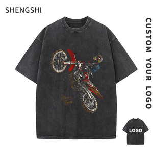 T-shirt unisexe SSC lavage à l'acide détendu col rond 320g travail rétro sans rétrécissement personnalisé avec impression personnalisée achat t-shirt décontracté pour l'équipe - Product Image 1