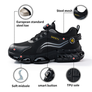GUYISA Chaussures <span class=keywords><strong>de</strong></span> <span class=keywords><strong>sécurité</strong></span> pour le sport à boucle intelligente Anti-smash Anti-crevaison Chaussures <span class=keywords><strong>de</strong></span> <span class=keywords><strong>sécurité</strong></span> à la mode à boucle intelligente pour hommes - Product Image 5