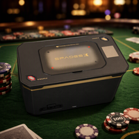 Nouvelle machine à mélanger les cartes de poker automatique à 2 jeux, alimentée par une alimentation et une batterie externes, intégrée à une table de poker Texas, modèle Shulffer Master Casino