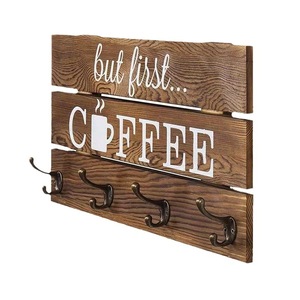 Wooden Teacup Storage Rack <b>Wall</b> <b>Mounted</b> Mug Organizer Rectangle Custom Made Hanging <b>Shelf</b> - Product Image 3