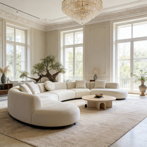 Canapé modulable incurvé en velours pour salon moderne, style Wabi Sabi, idéal pour les boutiques <span class=keywords><strong>de</strong></span> vêtements et les espaces <span class=keywords><strong>de</strong></span> réception des influenceurs - Product Image 2