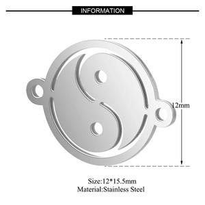 ステンレス製道教Taichi Yin and YangブレスレットコネクタDIYネックレスチャームペンダントジュエリー製作アクセサリー - Product Image 4