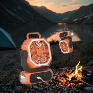 2025 Customized 20000mAh <b>Rechargeable</b> 3-Speed LED Light Portable Camping <b>Fan</b> with Battery for Hotel Car & Outdoor Use - Product Image 6