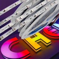 WS2815 7mm Digital RGB LED Channel Letter Led Light Strip Zigzag Fleksibel Dapat Dibengkokkan 12V 60LED/m untuk DIY Signage Light Box Dekorasi