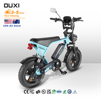 OUXI Vélo Électrique Adulte AU Mini Fat Bike V8, Batterie 36V 10.4Ah, Moteur 250W, Freins à Disque Mécaniques, Empattement Compact, Idéal pour les Promenades en Bord de Lac