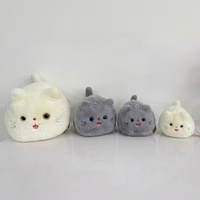 Peluche rectangulaire super douce blanche et grise en forme de chat avec fonction anti-stress, cadeau d'anniversaire