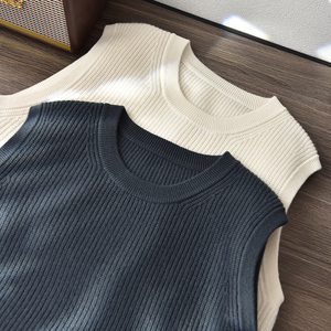 <strong>Men's</strong> Winter Casual O-Neck Sleeveless Pure Cashmere <strong>Knit</strong> Solid Color Vest Loose Cashmere <strong>Waistcoat</strong> - Product Image 1