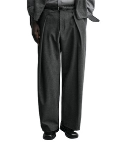 <span class=keywords><strong>Pantalon</strong></span> de Costume Formel <span class=keywords><strong>Plissé</strong></span> à Rayures Taille Haute Ample et Décontracté pour <span class=keywords><strong>Homme</strong></span>, Style Vintage, Personnalisé OEM - Product Image 2