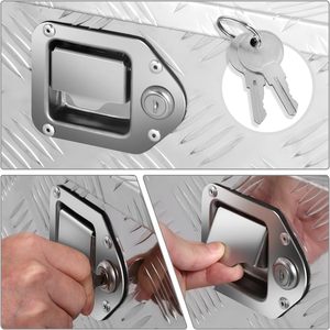 Boîte à outils en <span class=keywords><strong>aluminium</strong></span> Boîte de rangement verrouillable pour lit de camion Boîte à languette de <span class=keywords><strong>remorque</strong></span> argentée ODM - Product Image 2