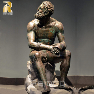 Statue de Boxeur au Repos en Bronze, Art Grec Célèbre, Taille Réelle - Product Image 5