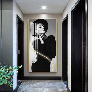 Peinture sur Porcelaine Cristalline Personnalisée pour Décoration Murale, Impression HD, Élégante Peinture de Dame, Art Mural LED pour Hôtel et Salon – Vente en Gros - Product Image 5